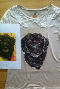 Tricou pictat manual CockerTricou pictat manual Cocker