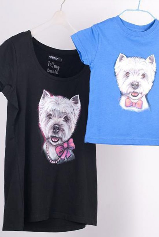 Tricou pictat manual - Westie