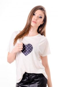 Tricou Blue Love hand made