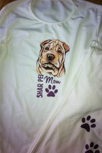 Tricou pictat manual - Shar pei